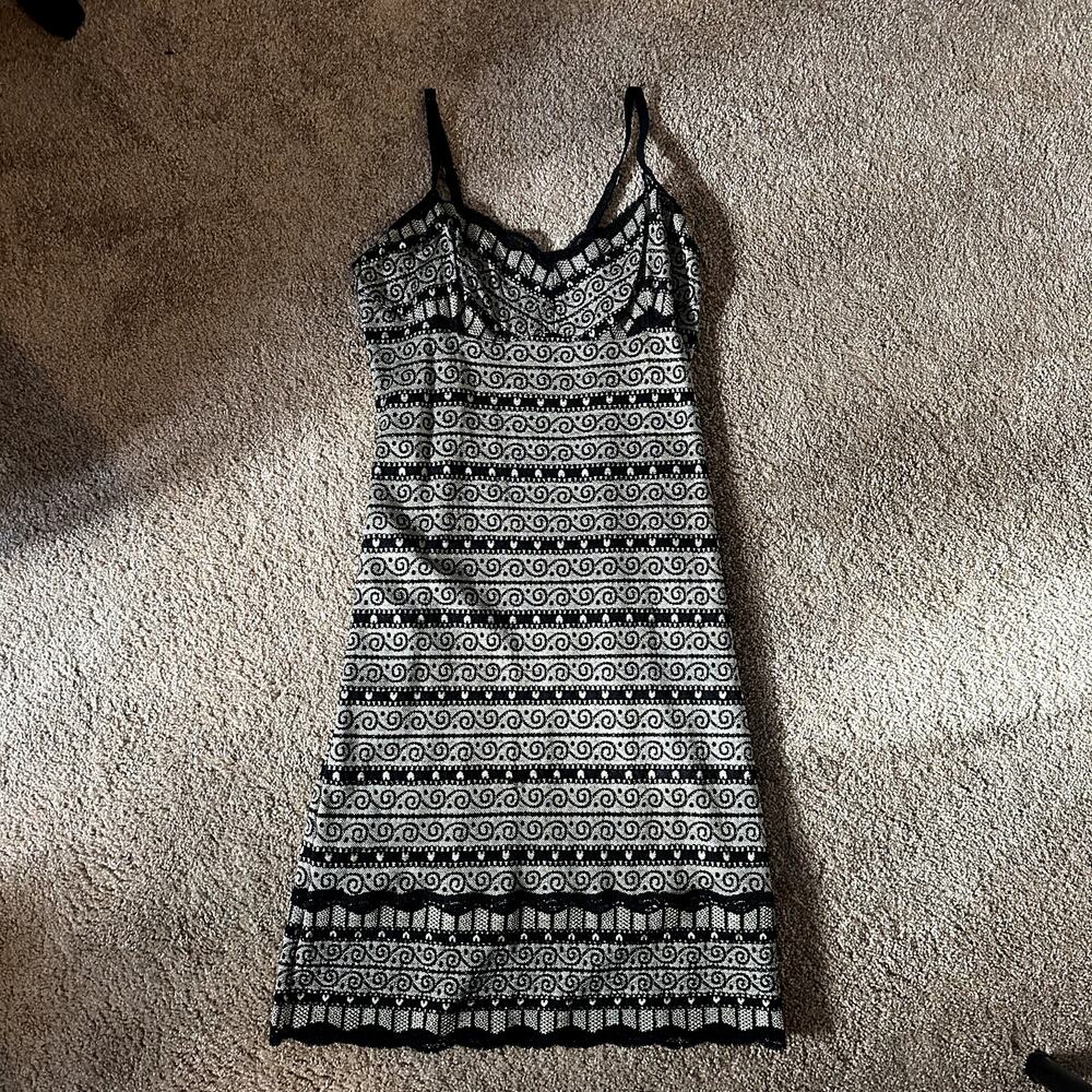 Vintage Lace Black & White Dress